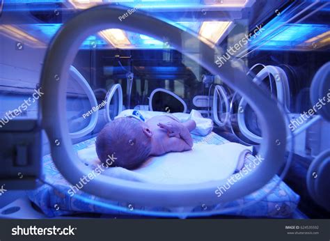 Newborn Child Baby Having Treatment Jaundice Stock Photo 624535592