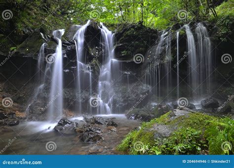 Waterfall In The Green Forest Stock Photo Image Of Beautiful Forest