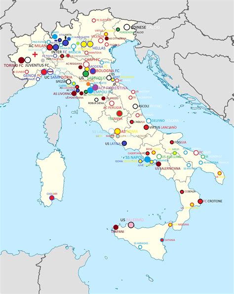 Mapa De Los Estadios De Italia Ubicación De Los Estadios Y Lista De
