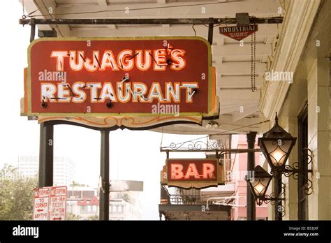 Tujagues Famous Bar And Grill In New Orleans French Quarter Stock