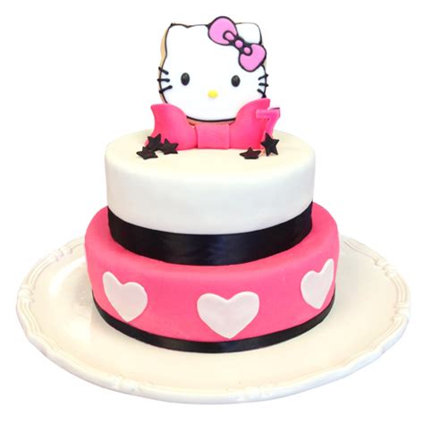 The hello kitty face was outlined with a large round tip and filled with a star shaped tip. hello kitty themed birthday cakes