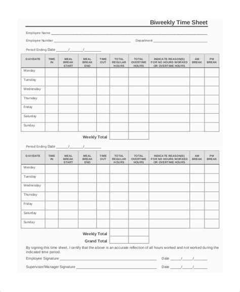 Printable Pdf Timesheets For Employees Time Sheet Printable Images