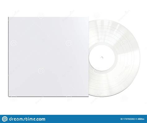 White Colored Vinyl Disc Mock Up Modern Lp Vinyl Record With White
