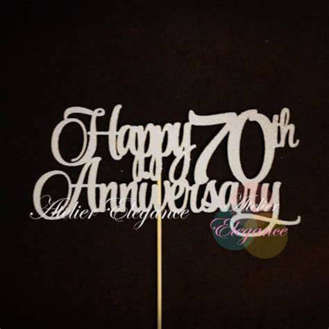 Happy 70th Anniversary Cake Topper 70th Anniversary Cake Etsy