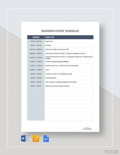 27 Event Schedule Templates Word Excel Pdf