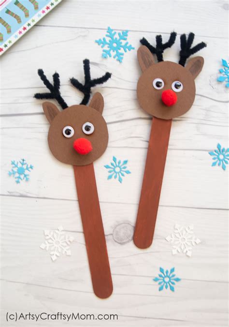 Popsicle Stick Reindeer Craft Christmas Craft For Kids