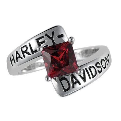 Sterling Silver Harley Davidson Ladies Crossroads Birthstone Ring