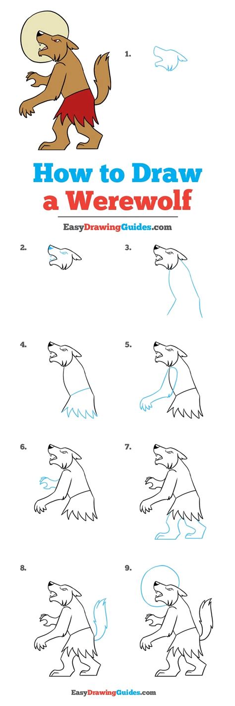 How To Draw A Werewolf Really Easy Drawing Tutorial