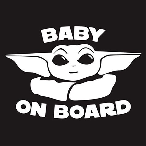 Baby Yoda On Board Decal Mandalorian Star Wars Sticker For Car Window