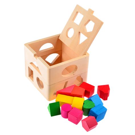 13 Holes Wooden Building Blocks Baby Kids Children Eductional Toys