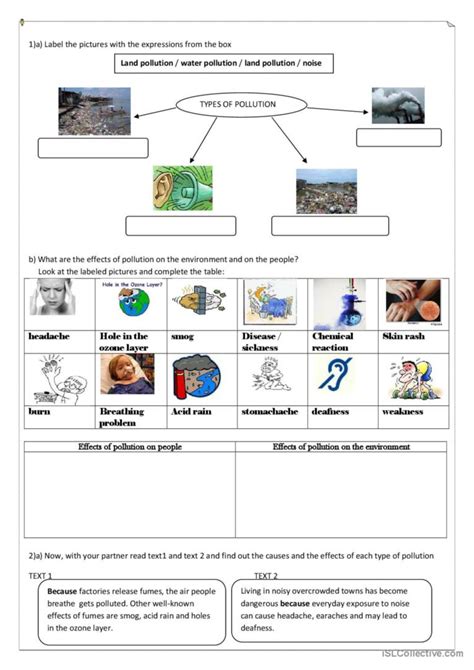 Pollution English Esl Worksheets Pdf And Doc