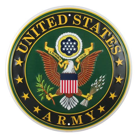Tags America United States Army Logo Metal Sign 12 Inch Round Embossed