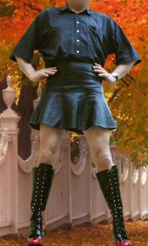 Cool Outfit For Men Leather Skirt With Heel Boots Андрогинный стиль Стиль Мужчины