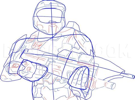how to draw master chief step by step drawing guide by dawn dragoart