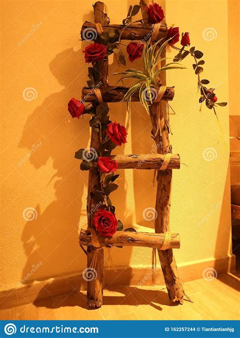 A Ladder Full Of Flowers Stock Photo Image Of Hotel 162257244