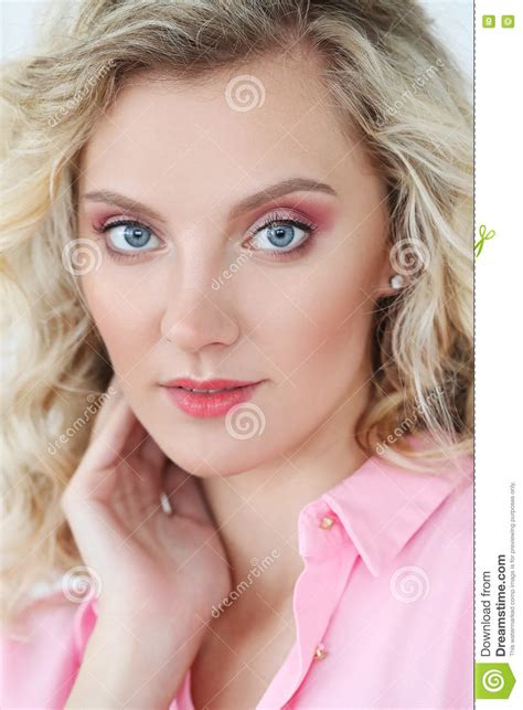 Beautiful Woman With Blue Eyes Stock Image Image Of Lifestyle