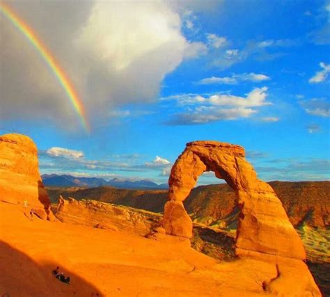 Rainbow Over The Desert Natural Landmarks Nature Landmarks