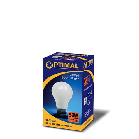 Llampë ECO Halogene OPTIMAL 820Lm, 52W, E27, 2700K, Opake | OPTIMAL
