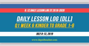 Daily Lesson Log Dll Q Week Grade All Subjects Deped Teacher