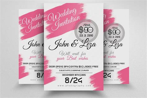 Classy Wedding Invitation Flyers 69912 Flyers Design Bundles