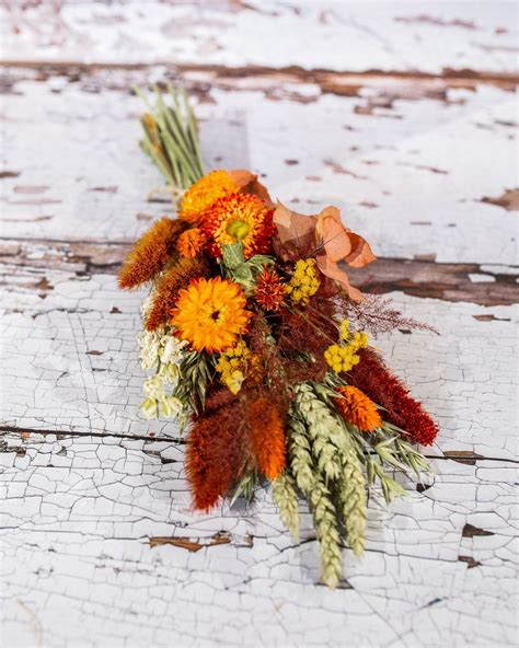 Autumn Dried Flowers Grab And Go Bouquet A Bunch Of Dried Etsy