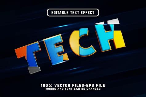 Premium Vector Tecno 3d Text Effect Premium Vectors