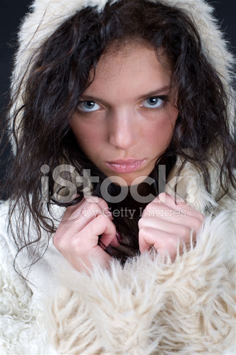 Beautiful Girl In White Hood Stock Photo Royalty Free Freeimages