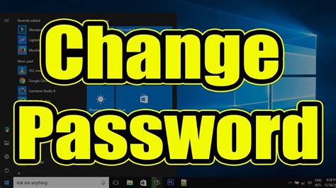 How To Change Windows 10 Password Windows 10 Password Change Youtube
