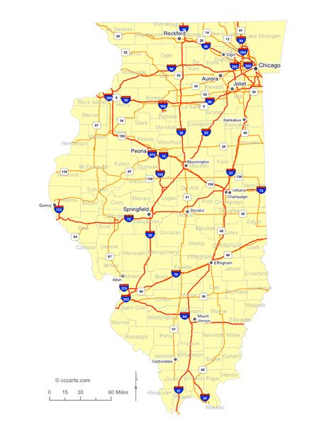 Map Of Illinois Cities Illinois Interstates Highways Road Map