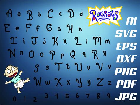 Rugrats Font Logo Cricut Svg Alphabet Characters Bundle Etsy Norway