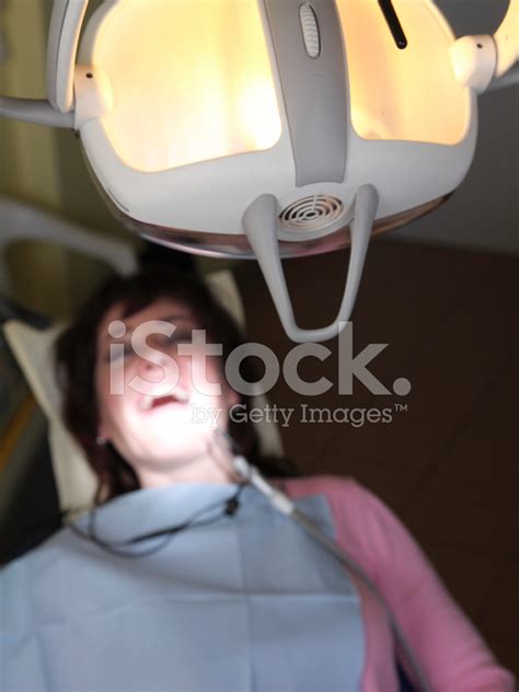 Cute Young Woman At The Dentist Mouth Checkup Stock Photo Royalty