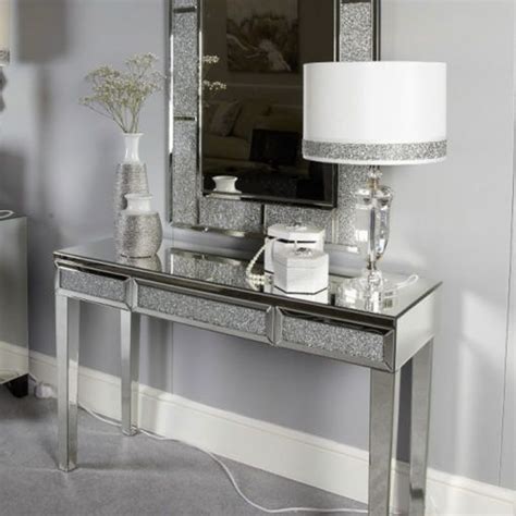Madison Grey Glass 3 Drawer Mirrored Bedside Cabinet Picture Perfect