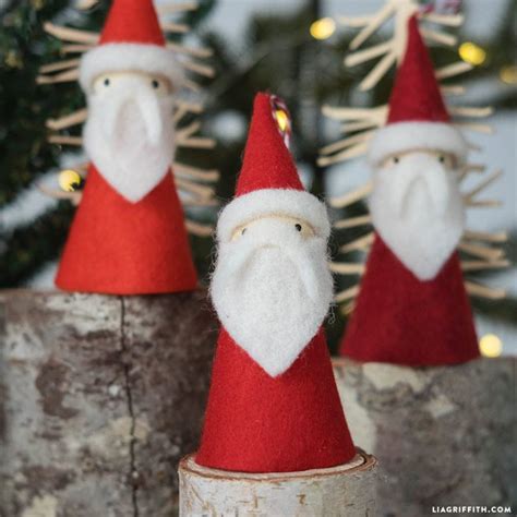 Felt Santa Ornaments Lia Griffith Holiday Crafts Christmas