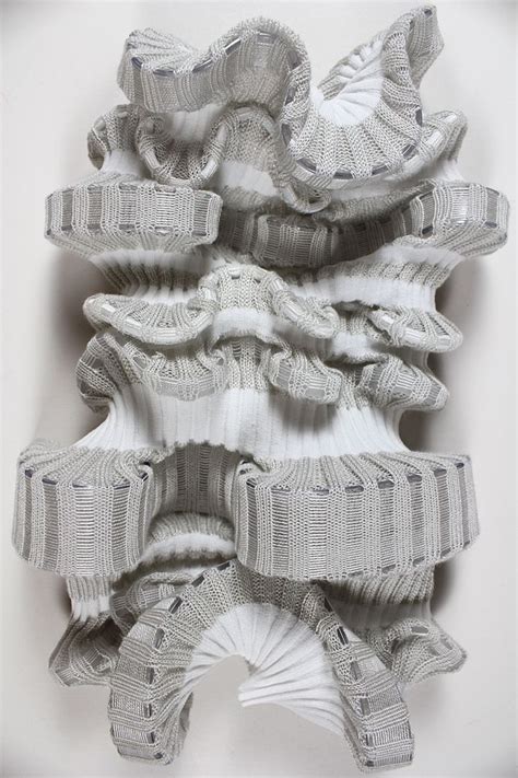 Sculpted Undulating Form Created Through 2x2 Rib Knit By Guri Pedersen