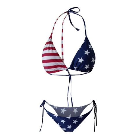 american flag bikini swimsuit 2 piece bathing suit for women