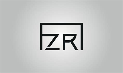 Letter Zr Logo Design Zr Logo With Square Shape In Black Colors Vector