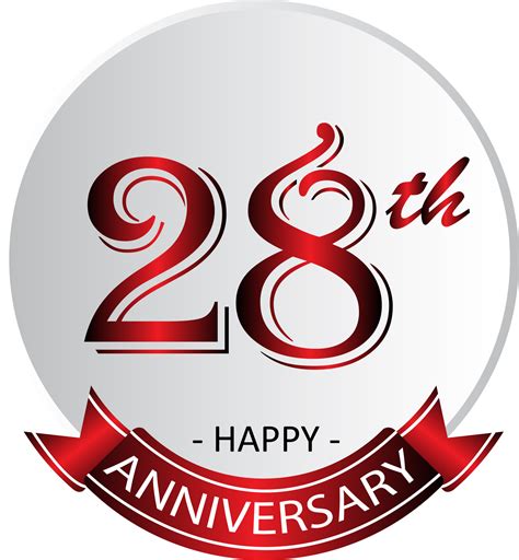 28th Anniversary Celebration Label 13784650 Png