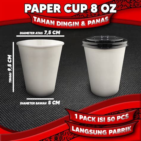 Jual Paper Cup Oz Gelas Kertas Kopi Paper Cup Hot N Cold Shopee