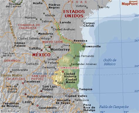 Geografia Y Mapa Geografico Del Estado De Tamaulipas