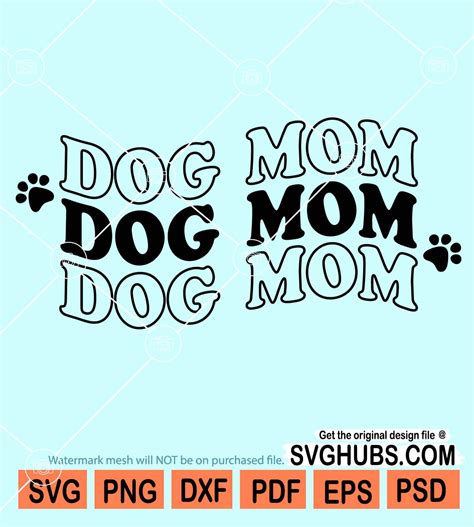 Dog Mom With Pawprint Svg Dog Mom Svg Dog Lover Svg Dog Pawprint Svg