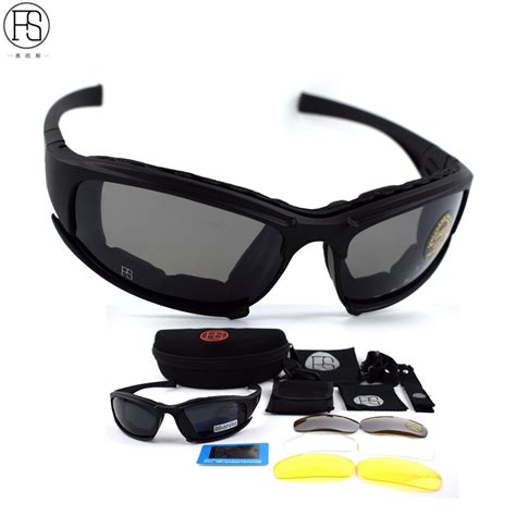 Fs Brand X7 Army Goggles Sunglasses Men Military Sunglasses Male 4 Lens Kit For Men S War Game