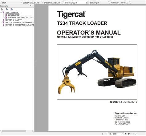 Tigercat Loader T T T Operator S Service Manual
