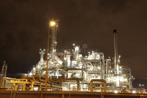 Oil Refinery At Night Stock Photo Image Of Nighttime 26708282