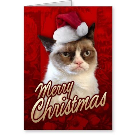 Merry Christmas Grumpy Cat Holiday Card Zazzle Merry Christmas Cat
