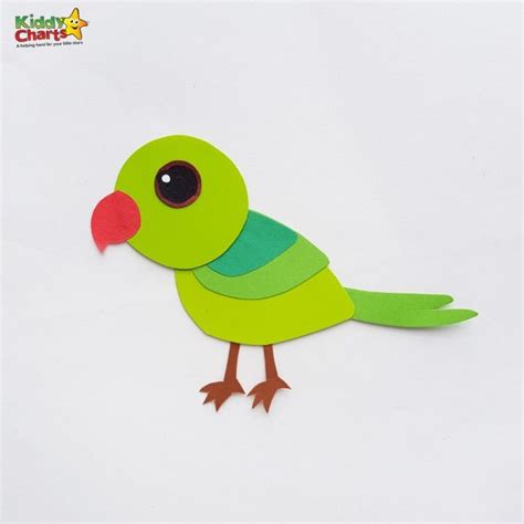 Green Parrot Paper Craft Fun Kids Craft Project