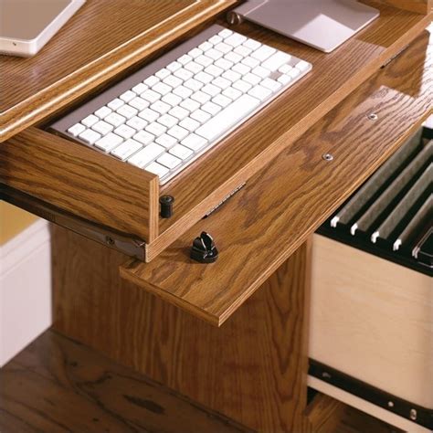 A wood desk from crate and barrel instantly adds warmth to your home office. Small Wood Computer Desk in Carolina Oak finish - 401562