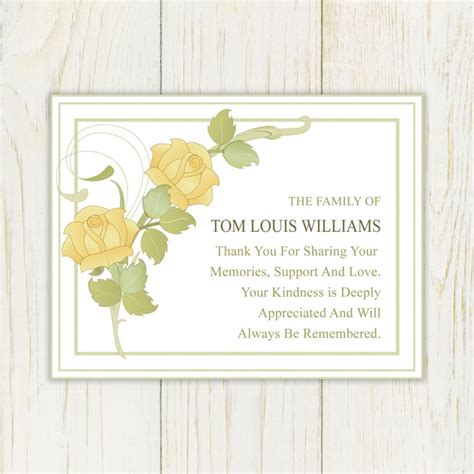 The inside of the thank you card word template is blank for you to leave a personal message of gratitude. printable thank you for your sympathy cards gardenia ...