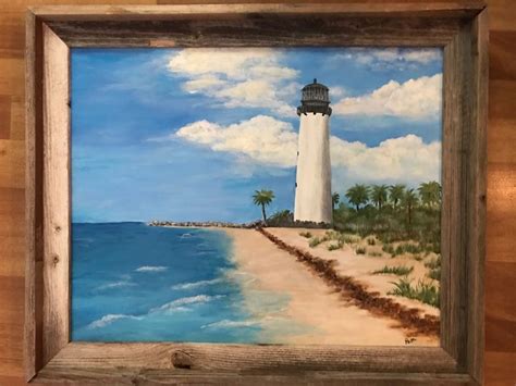 Florida Landscape Beach Art Original Art Lighthouse Coastal Art