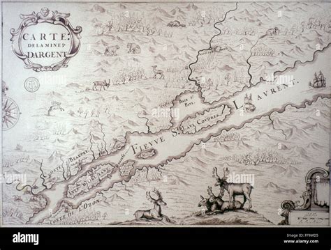 Map In New France C1675 82 Nmap Of A Silver Mine In New France
