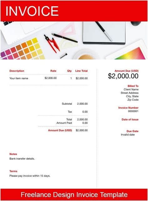 Freelance Designer Invoice Template Free Download Freshbooks